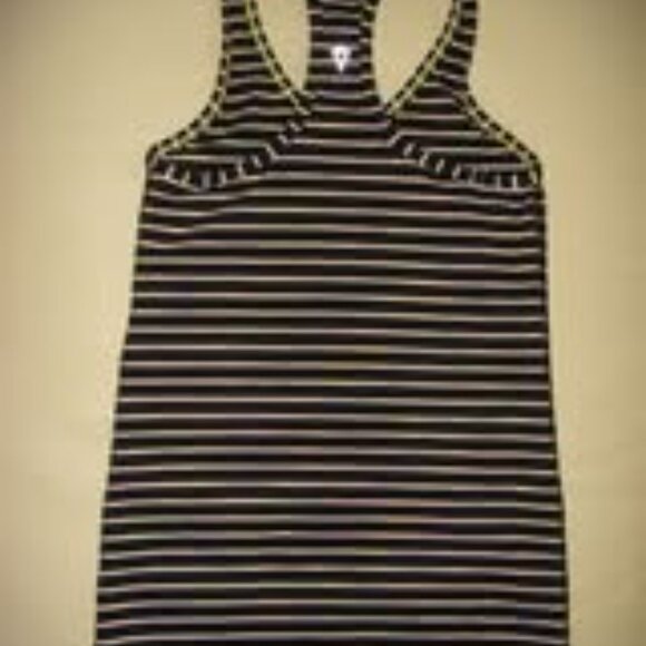 Ivivva Girl by Lululemon 🍋  Keep Ur Cool Racer Tank Top  black multicolour stri - Picture 5 of 5